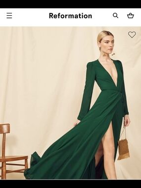 Reformation Milan Dress Emerald